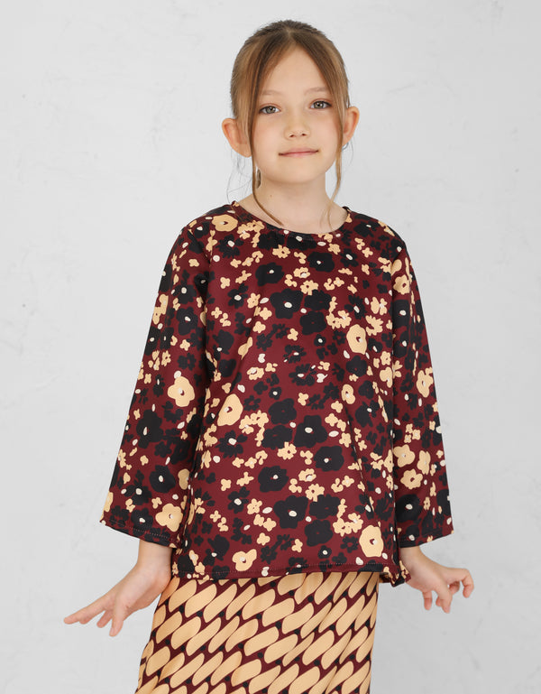 KIDS BAJU KURUNG KEDAH KINSLEE (MAROON)